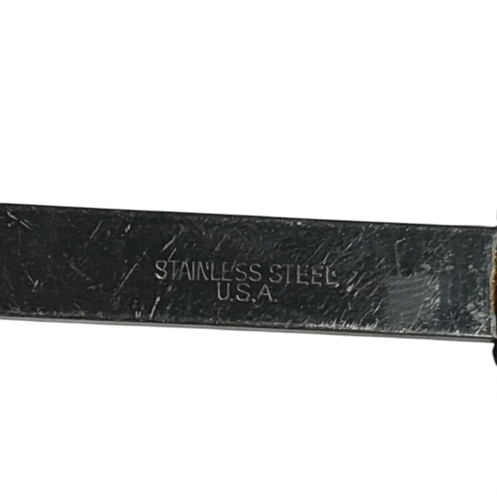 Vintage Angled Stainless Steel Spatula Black Handle Flipper Turner USA